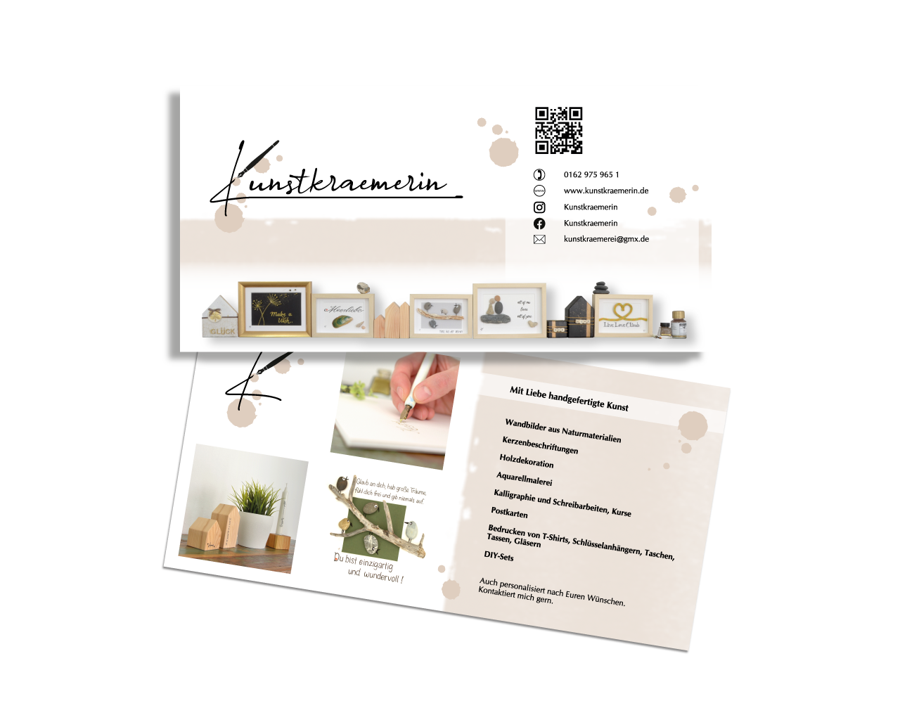 Flyer Referenzen Funkenbunt Visitenkarten Marketing Material Grafikdesign Kunstkraemerin