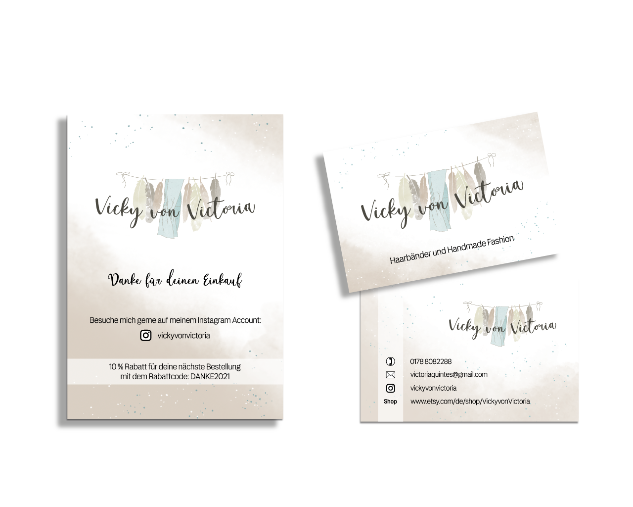 Flyer Referenzen Funkenbunt Visitenkarten Marketing Material Grafikdesign Vicky von Victoria