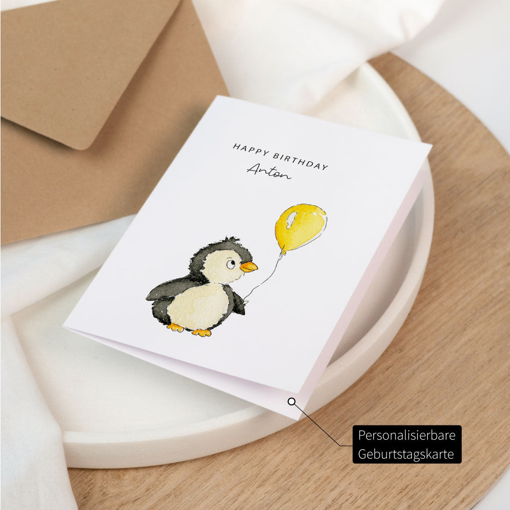 Klappkarte zum Geburtstag mit personalisiertem Name