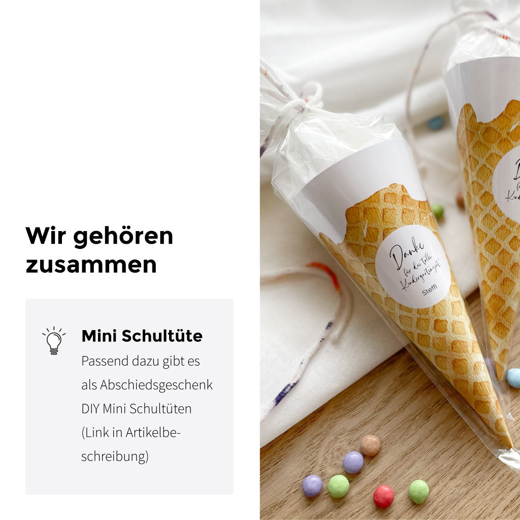 Passend zu den Anhängern gibt es auch DIY Mini Zuckertüten