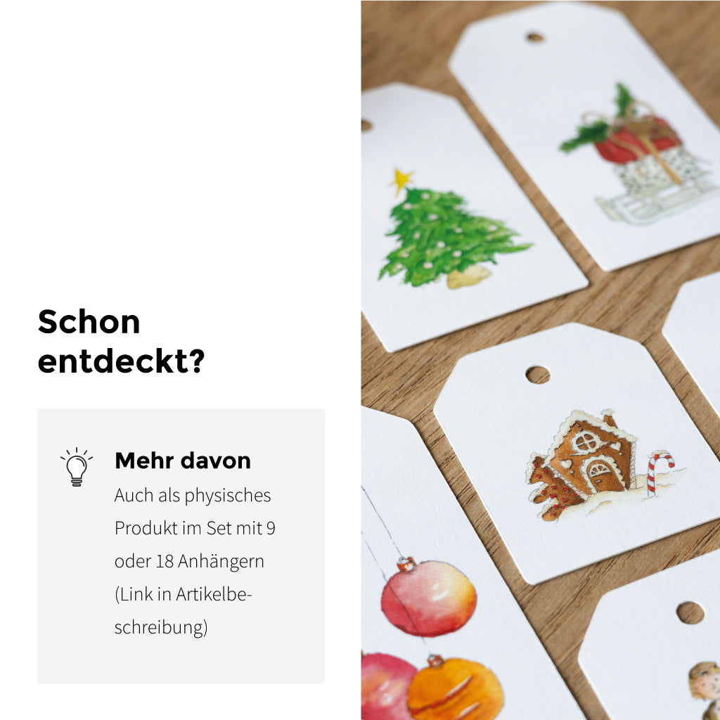 Auch als physisches Produkt im Set mit 9 oder 18 Anhängern erhältlich