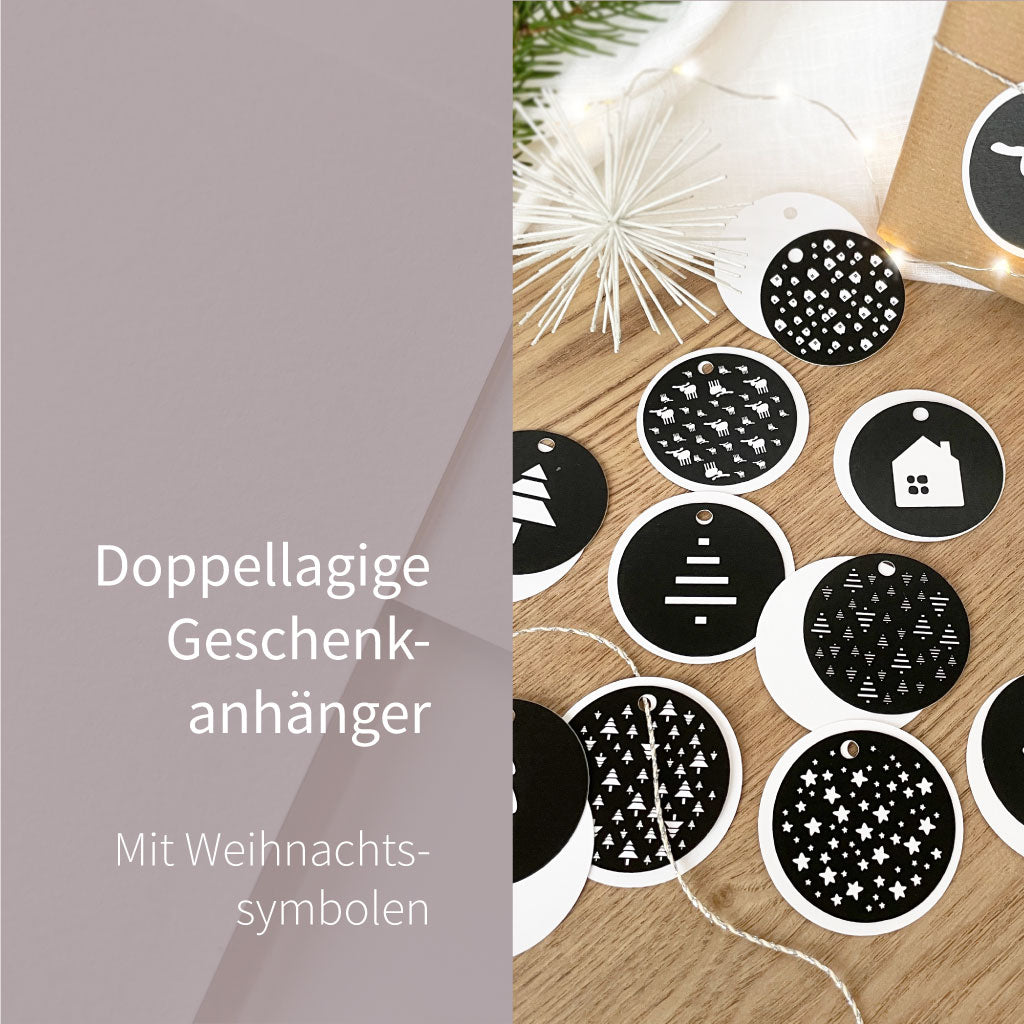 Anhänger zum Weihnachtsgeschenk verpacken