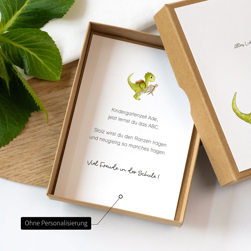 Handgemaltes Aquarell Motiv mit Dinosaurier