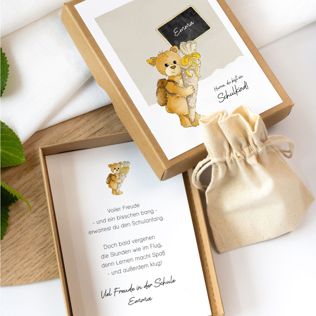 Personalisierbare Geschenkschachtel für Schulkinder