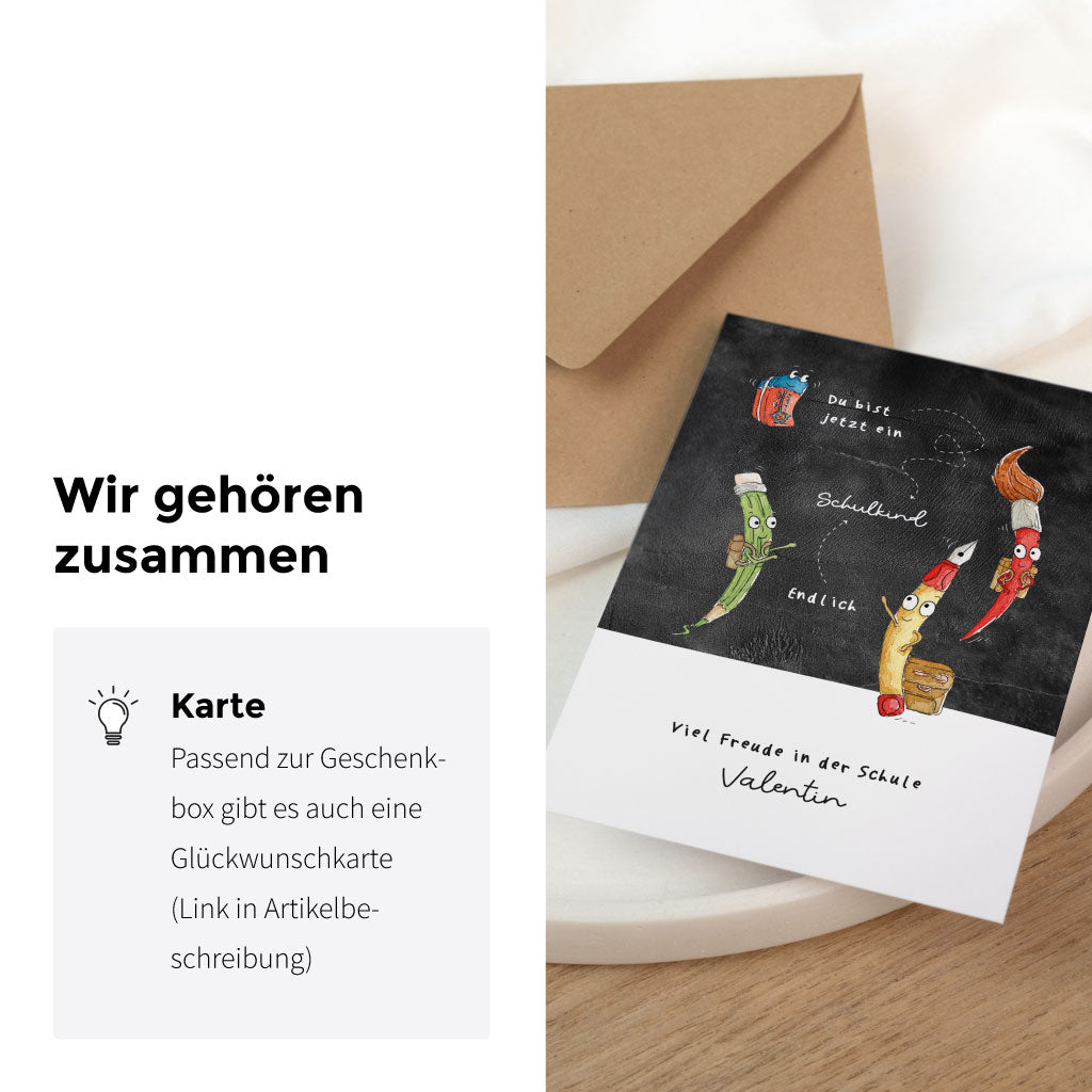 Passend zur Geschenkschachtel gibt es auch eine Karte, Deko Anhänger und DIY Mini Zuckertüten