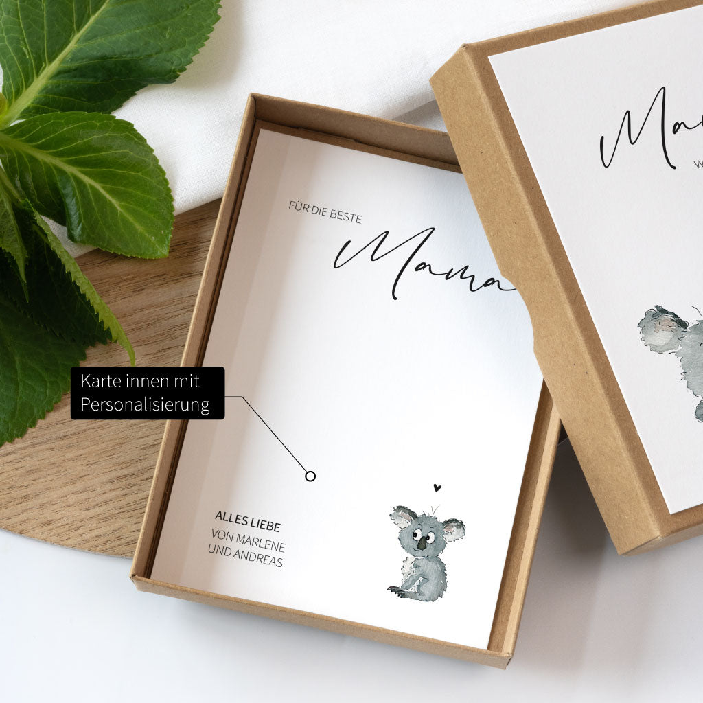 Innenseite der Geschenkbox mit personalisierbarer Karte