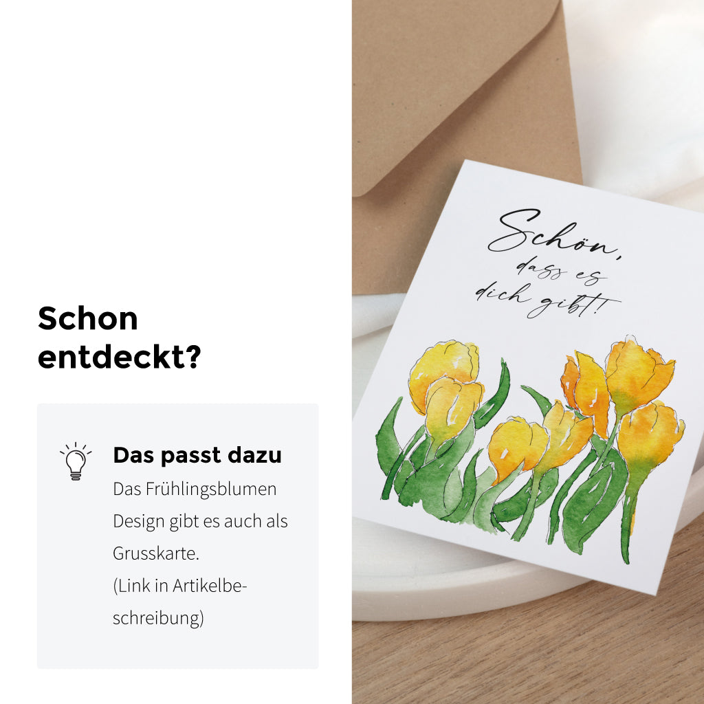 Das Design mit den Blumen gibt es auch als Karte