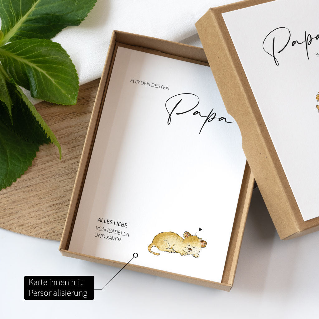 Innenseite der Geschenkbox mit personalisierbarer Karte