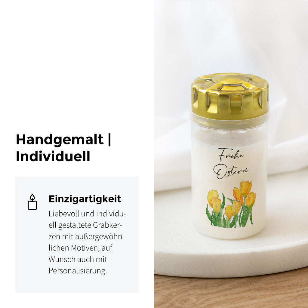 Handgemaltes Aquarell Motiv mit gelben Tulpen