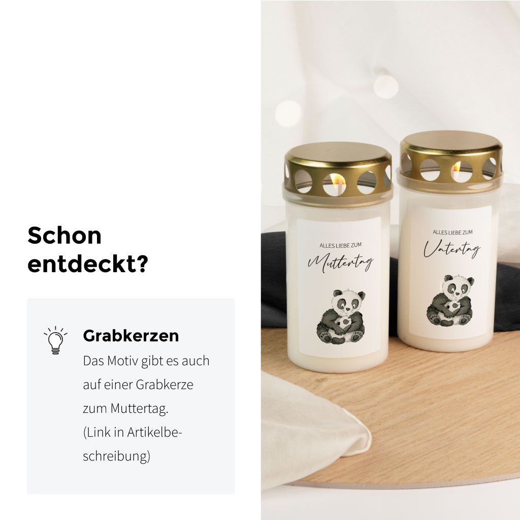 Das Motiv gibt es auch auf einer Grabkerze zum Muttertag