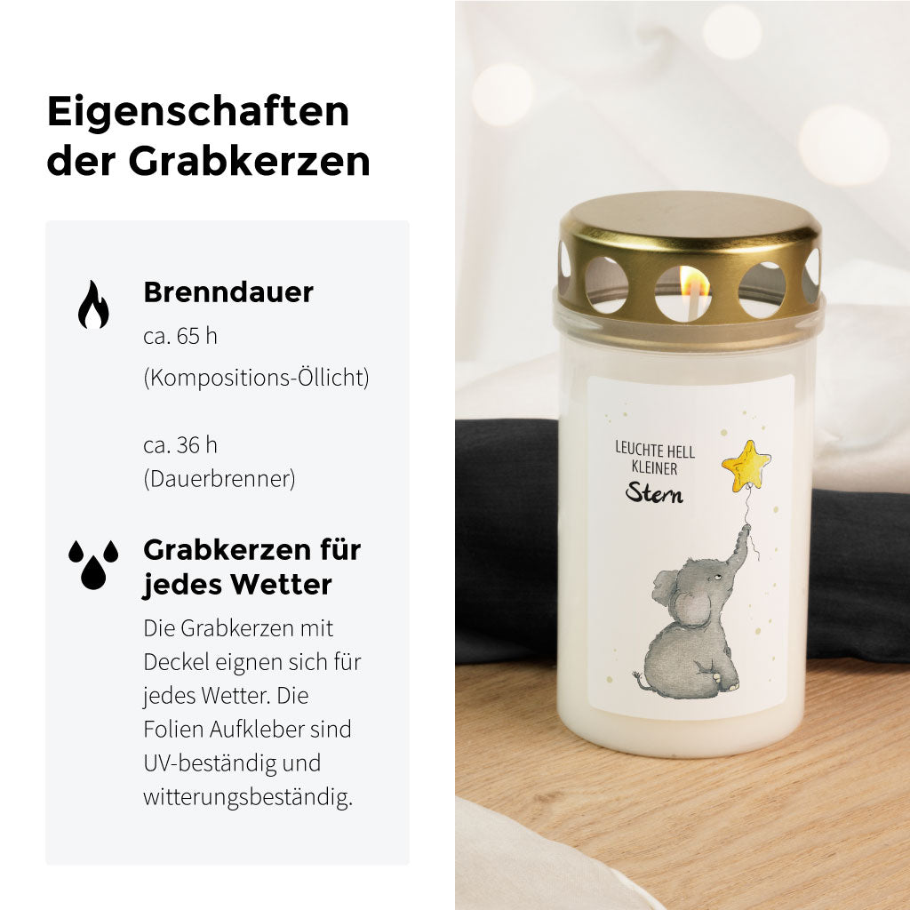Brenndauer und Wetterfestigkeit der Grabkerzen