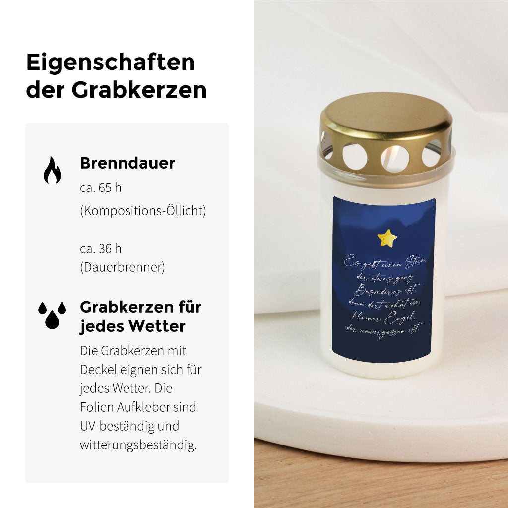 Brenndauer und Wetterfestigkeit der Grabkerzen