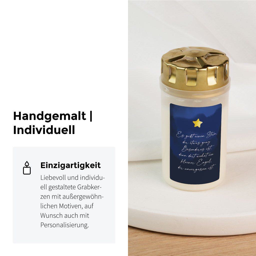 Handgemaltes Aquarell mit blauem Sternenhimmel