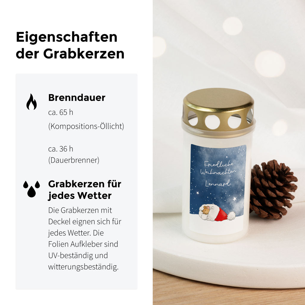Eigenschaften der Funkenbunt Grabkerzen: Brenndauer und Wetterfestigkeit