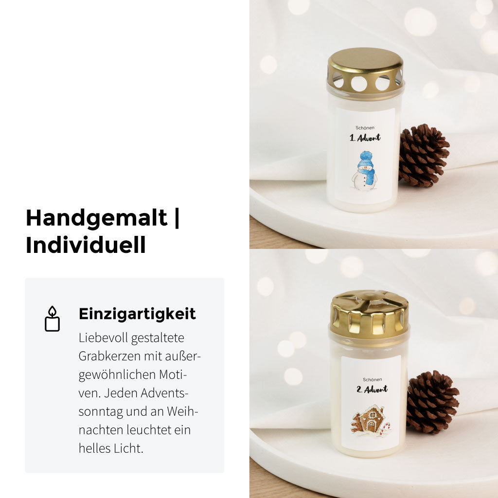 Für jeden Adventssonntag und Weihnachten gibt es eine Kerze