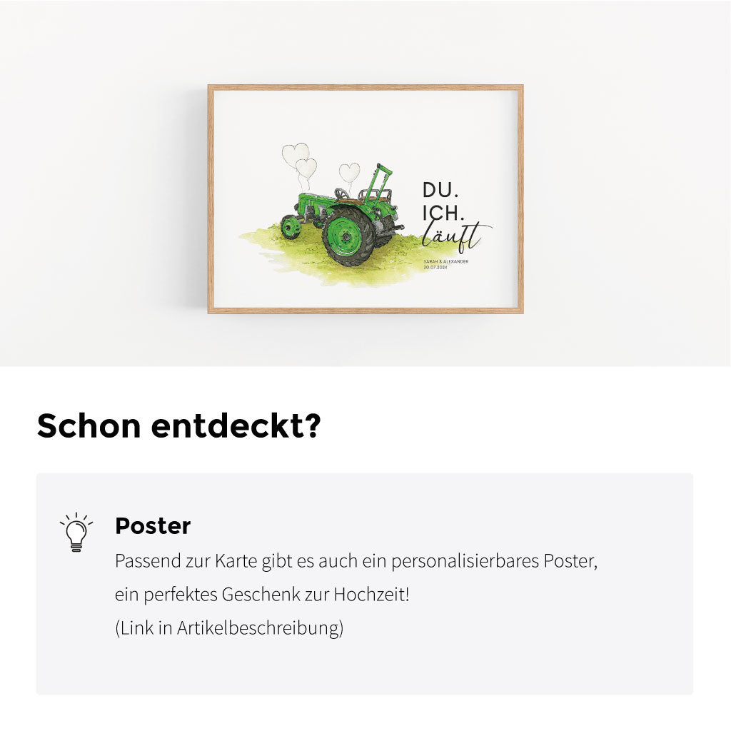 Das Motiv mit dem Traktor gibt es auch als passendes Poster