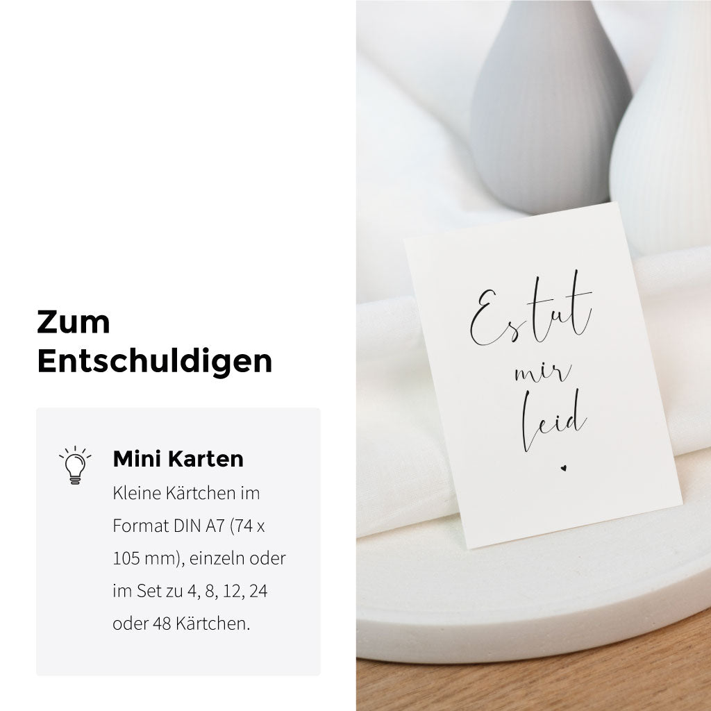 Kleine Mini Karten DIN A7, einzeln oder im Set zu 4, 8, 12, 24 oder 48 Stück