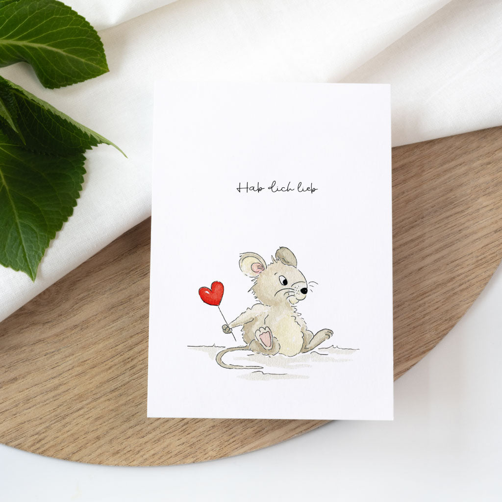 Hab dich lieb Postkarte für Sie und Ihn