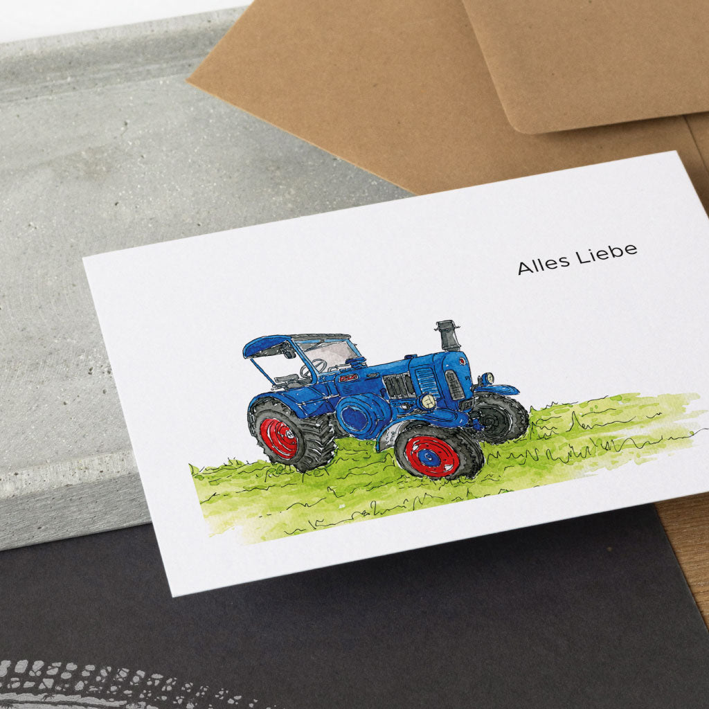 Postkarte zum Gratulieren mit Kuvert aus Kraftkarton