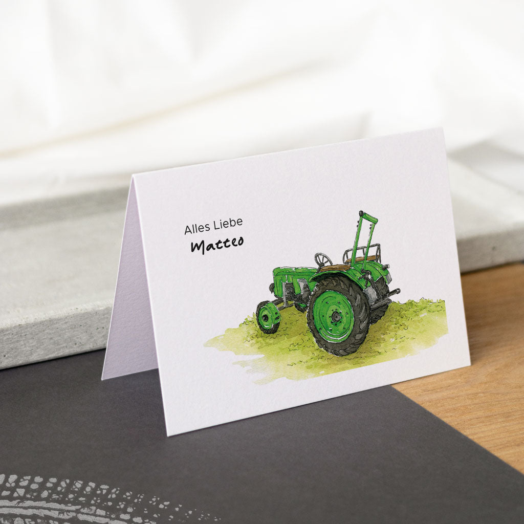 Karte mit Aquarell Motiv auf Struktur Karton