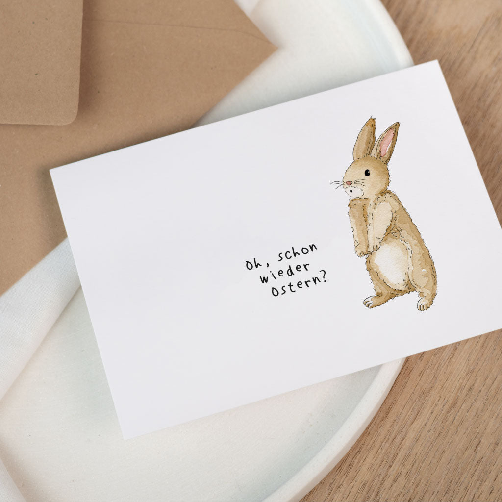 Detail des Osterhasen Motivs mit Spruch