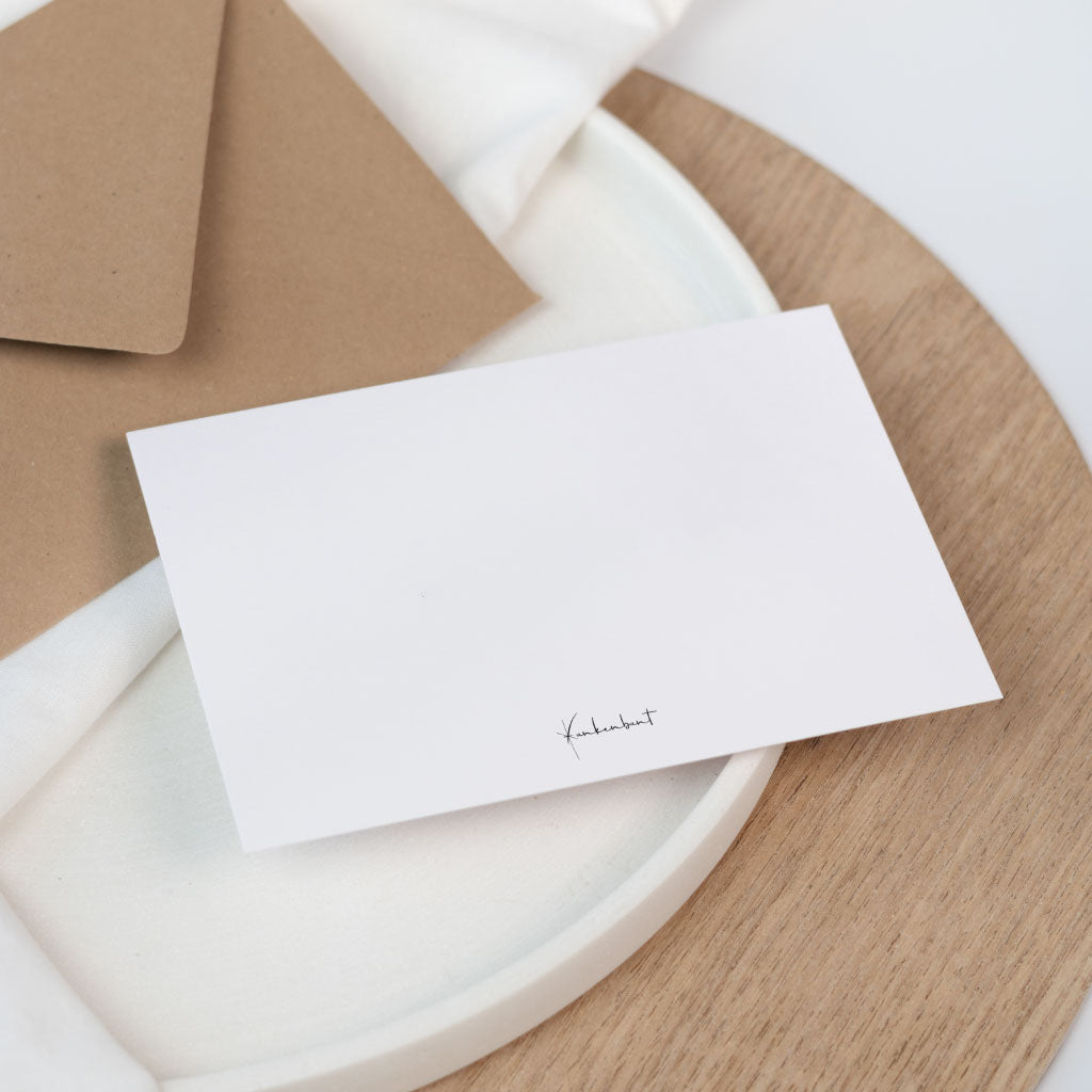 Rückseite der Karte mit kleinem Funkenbunt Logo