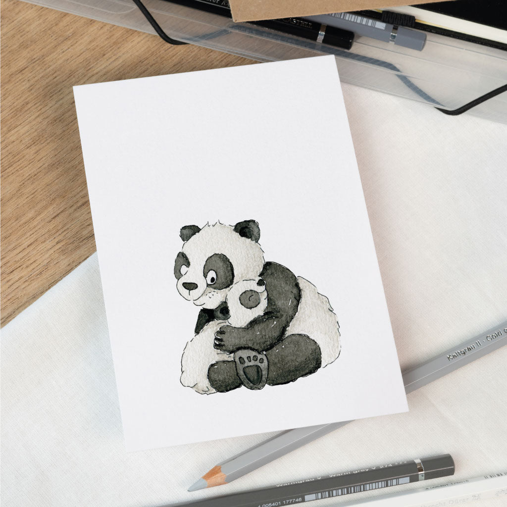 Dankeskarte mit Panda Bären Tiermotiv