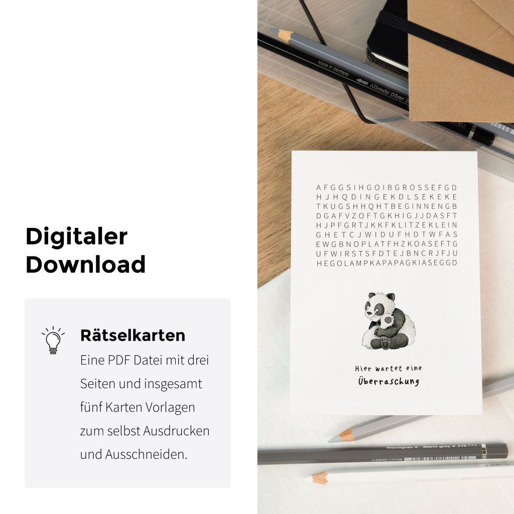 PDF Datei zum Schwangerschaft verkünden mit Quiz Karte Spiel Suchsel