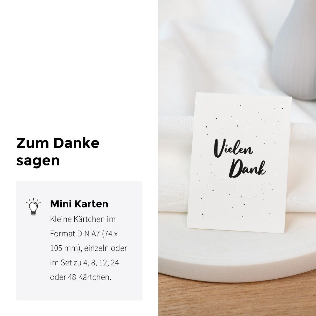 Kleine Mini Karten DIN A7, einzeln oder im Set zu 4, 8, 12, 24 oder 48 Stück