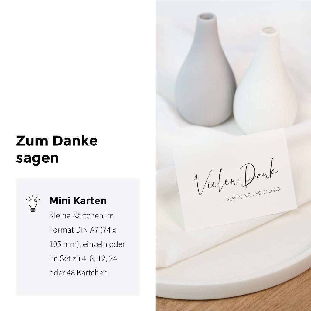 Kleine Mini Karten DIN A7, einzeln oder im Set zu 4, 8, 12, 24 oder 48 Stück