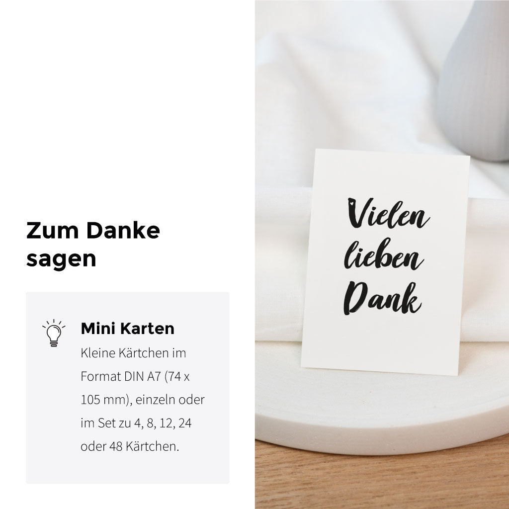 Kleine Mini Karten DIN A7, einzeln oder im Set zu 4, 8, 12, 24 oder 48 Stück