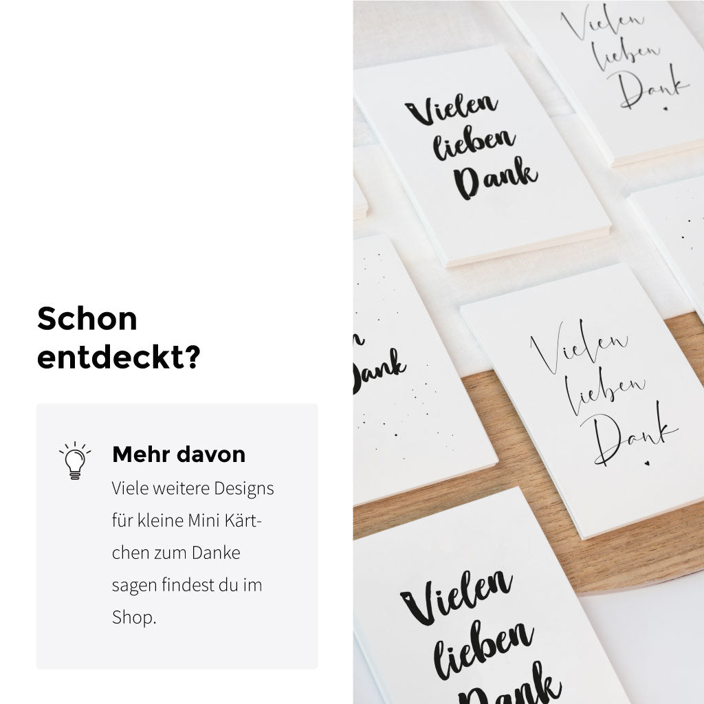 Weitere Designs für kleine Danke Karten im Shop