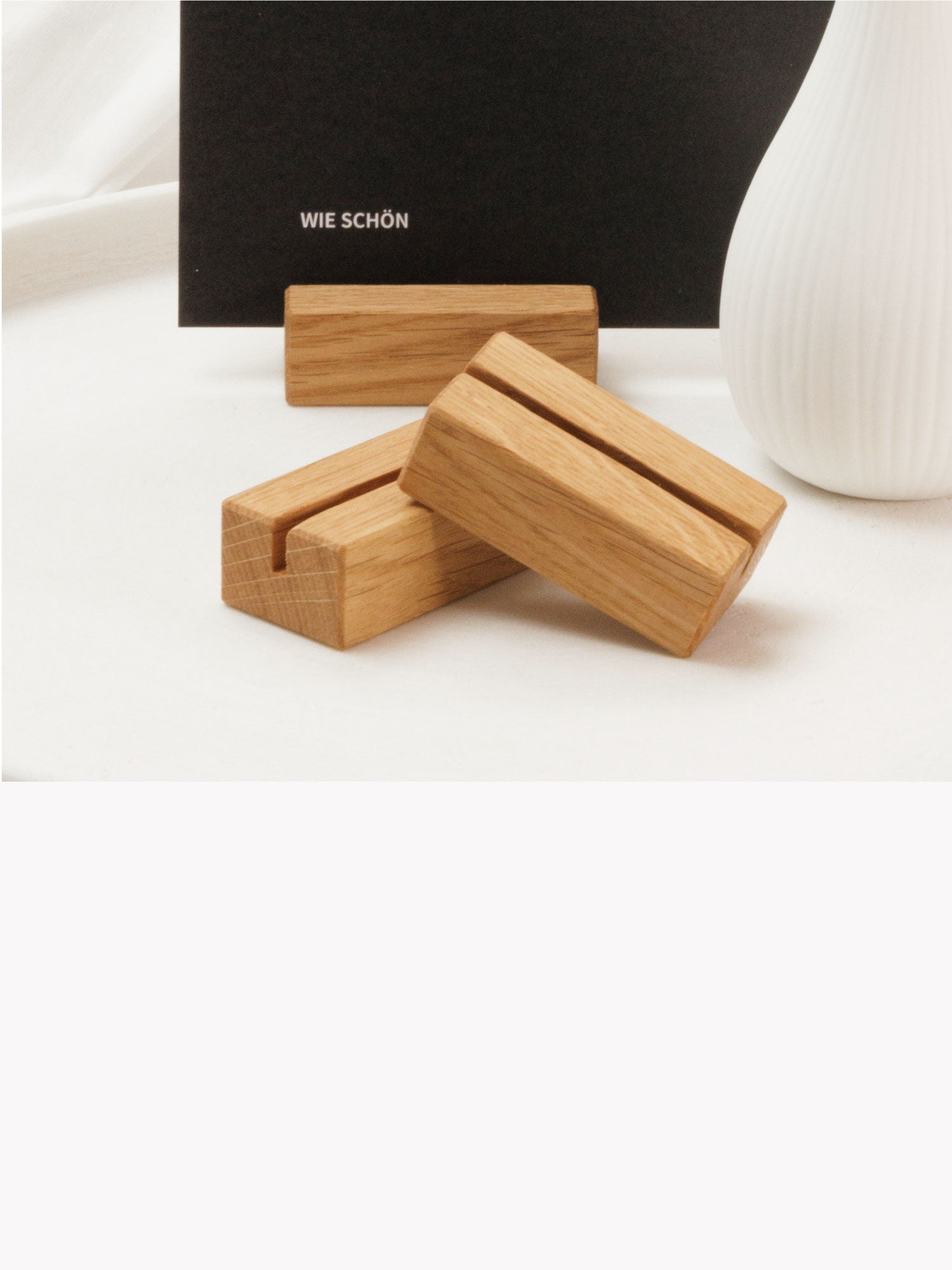 Kollektion Kartenhalter Kartenstaender Eiche Visitenkarten Menuekarten Funkenbunt