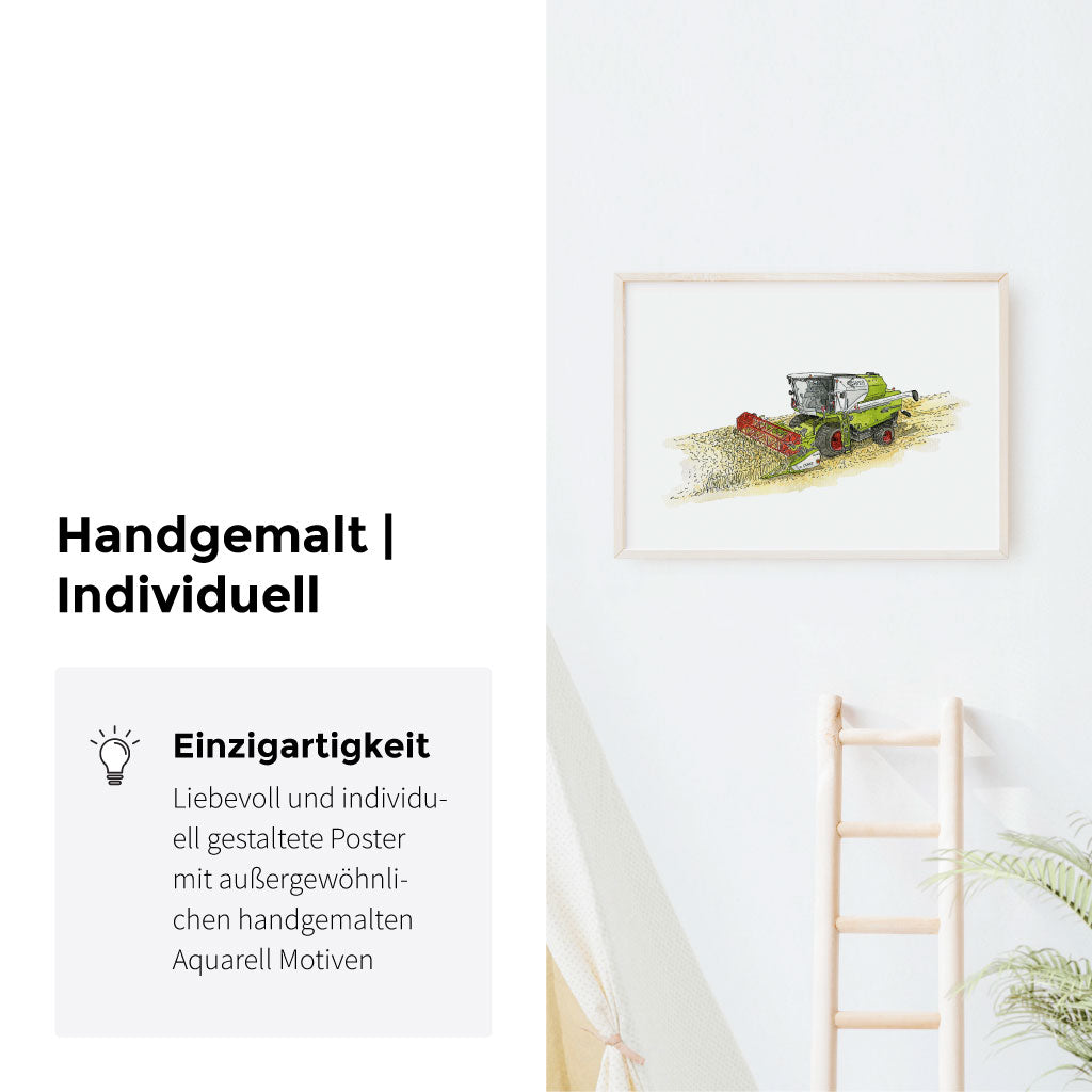 Mähdrescher Poster für Kinderzimmer
