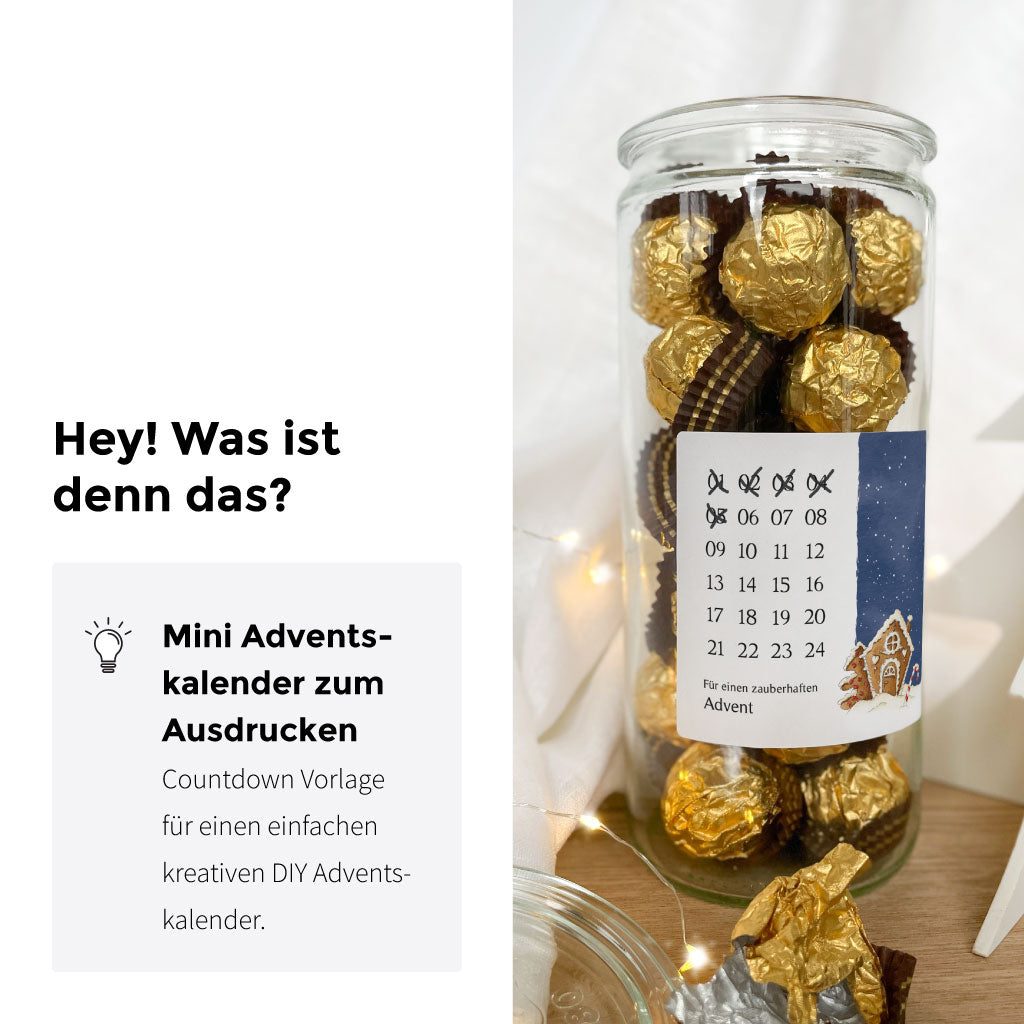 Digitale Datei zum Ausdrucken mit Countdown zum Ankreuzen