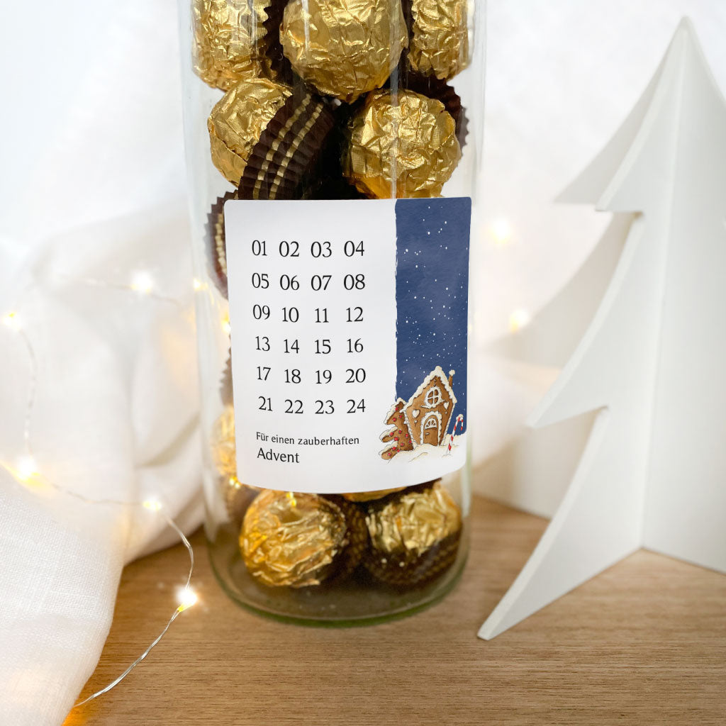 Mini Weihnachtskalender Idee mit handgemaltem Aquarell