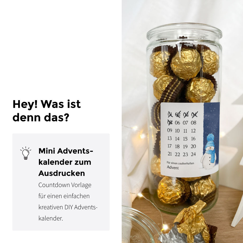 Digitale Datei zum Ausdrucken mit Countdown zum Ankreuzen