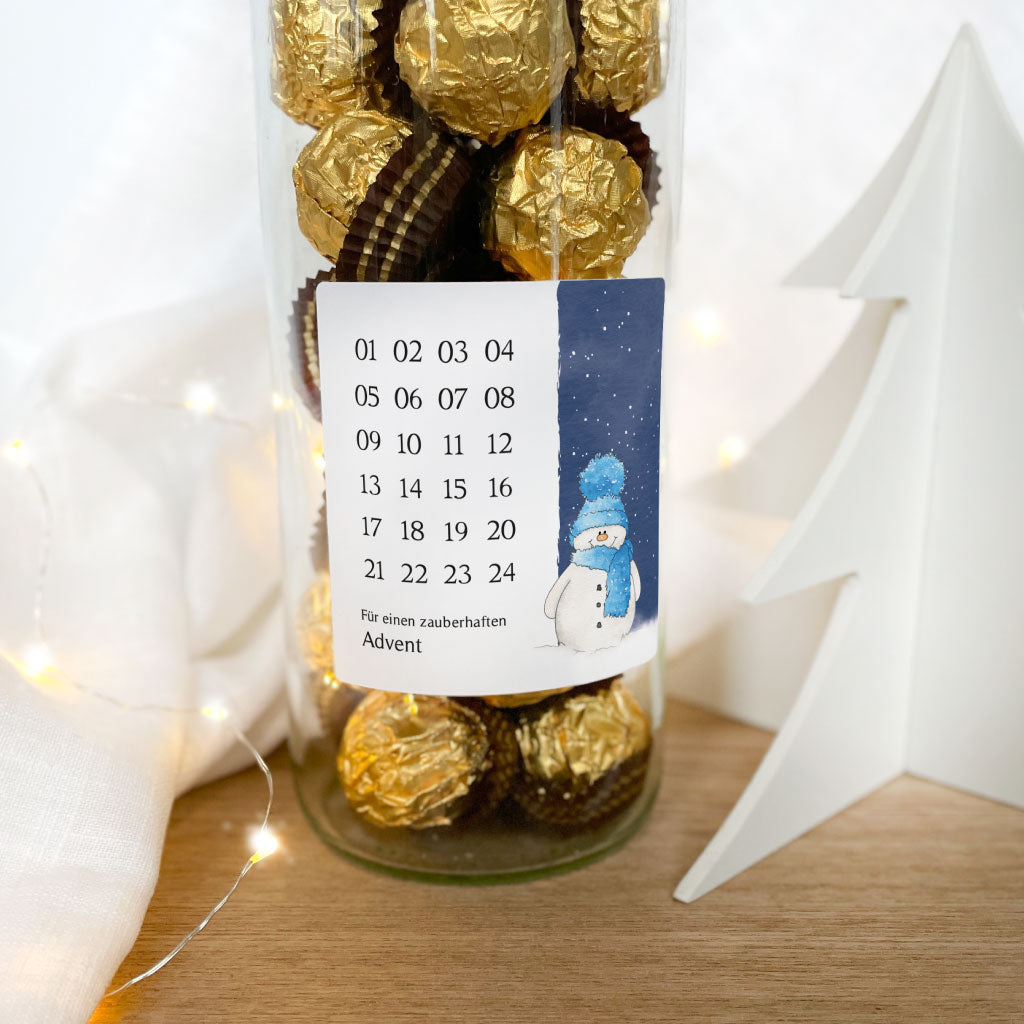Mini Weihnachtskalender Idee mit handgemaltem Aquarell