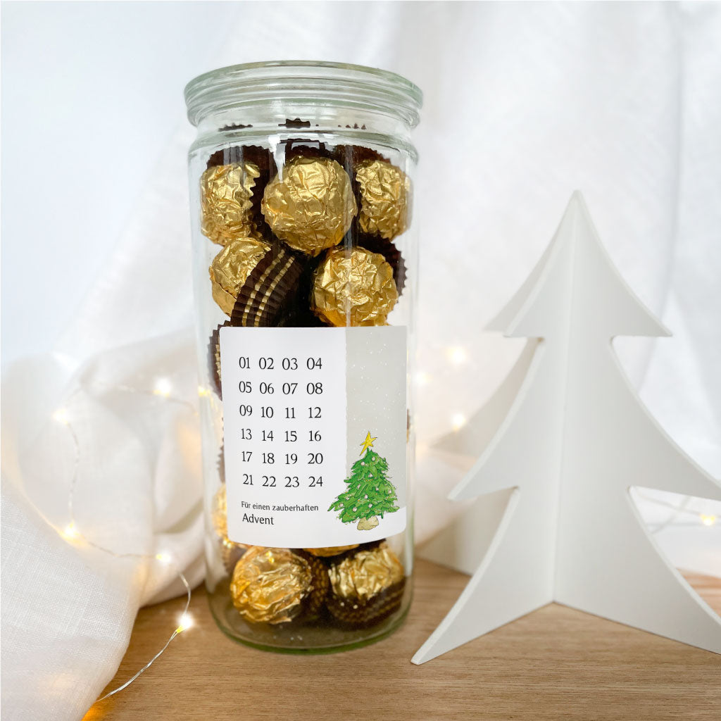 Handgemaltes Aquarell Motiv mit Weihnachtsbaum