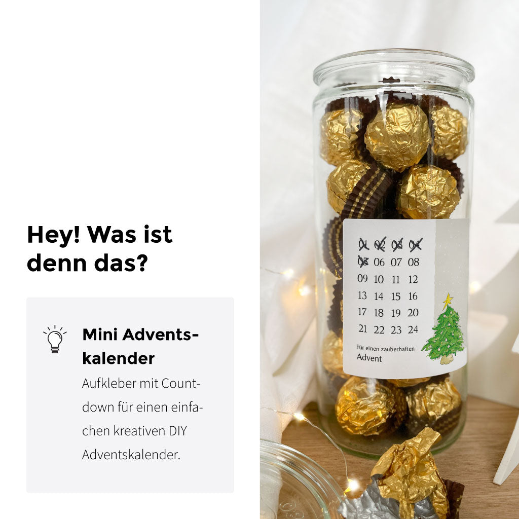 Sticker mit Weihnachtscountdown für Süßigkeiten Kalender