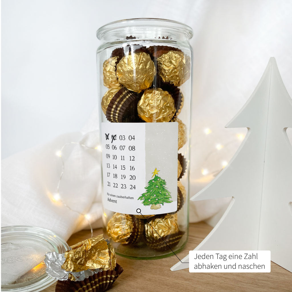 Jeden Tag im Advent eine Zahl abhaken und naschen