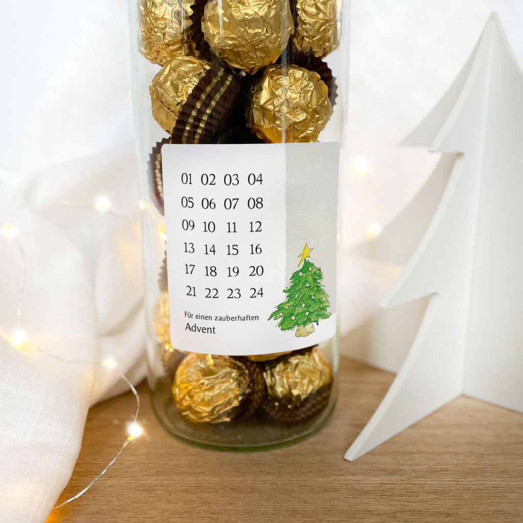 Mini Weihnachtskalender Idee mit handgemaltem Aquarell Motiv