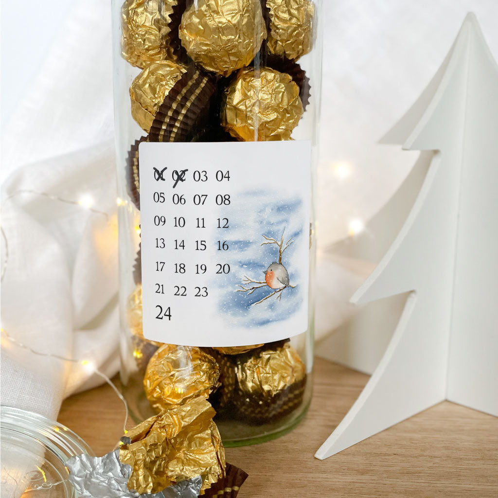 Vorlage für Mini Adventskalender im Glas
