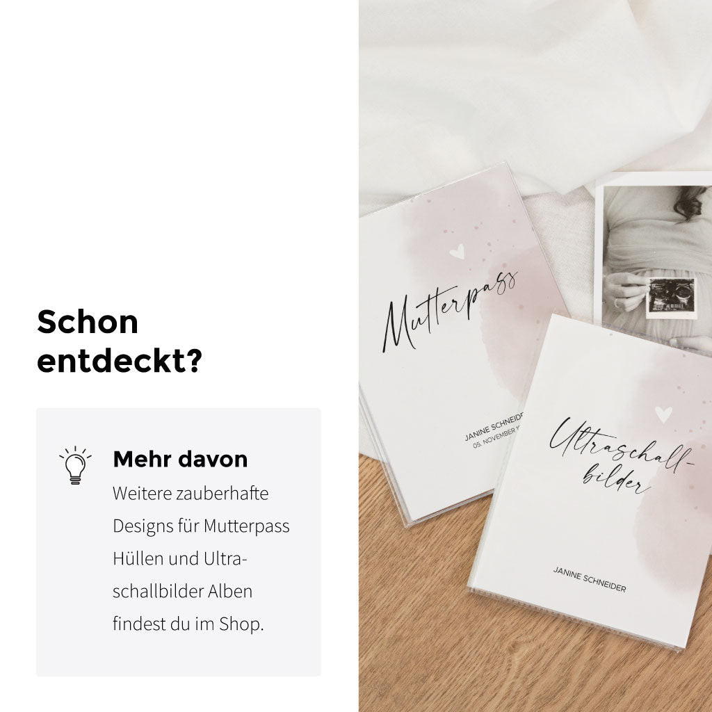 Weitere Designs für Mutterpass Hüllen und Ultraschallbilder Alben findest du im Shop