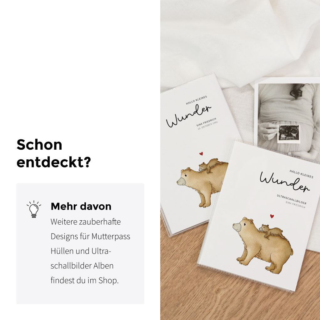 Weitere Designs für Mutterpass Hüllen und Ultraschallbilder Alben findest du im Shop