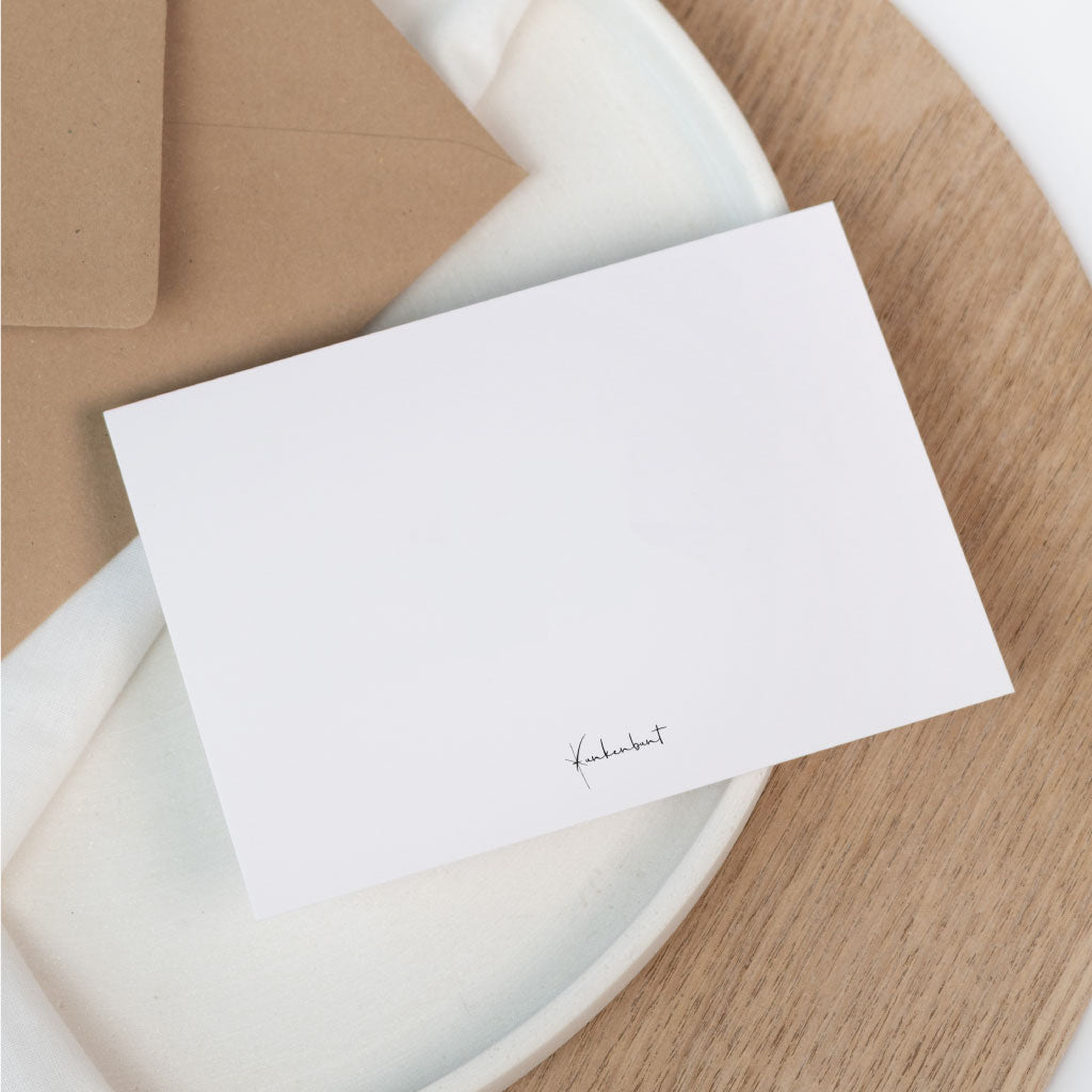 Rückseite der Karte mit kleinem Funkenbunt Logo
