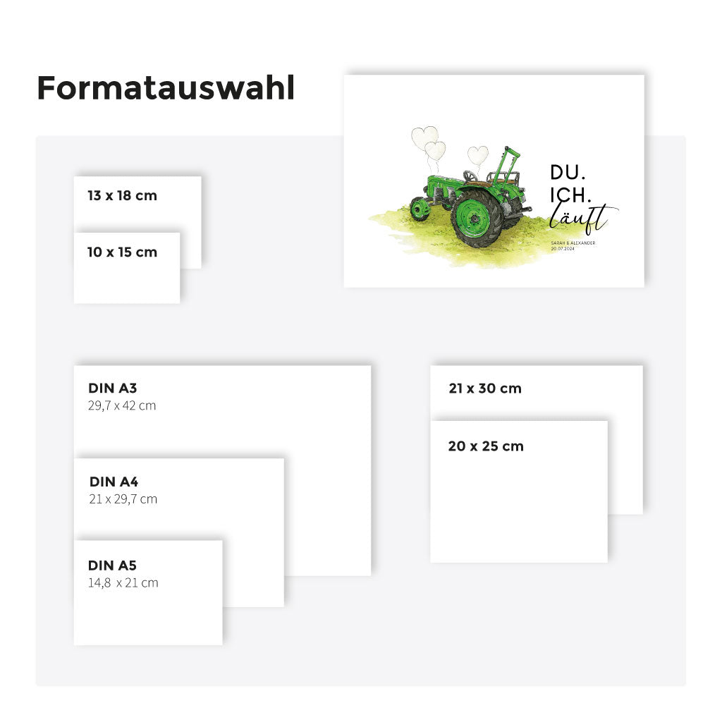 Verschiedene Formate von klein bis groß verfügbar