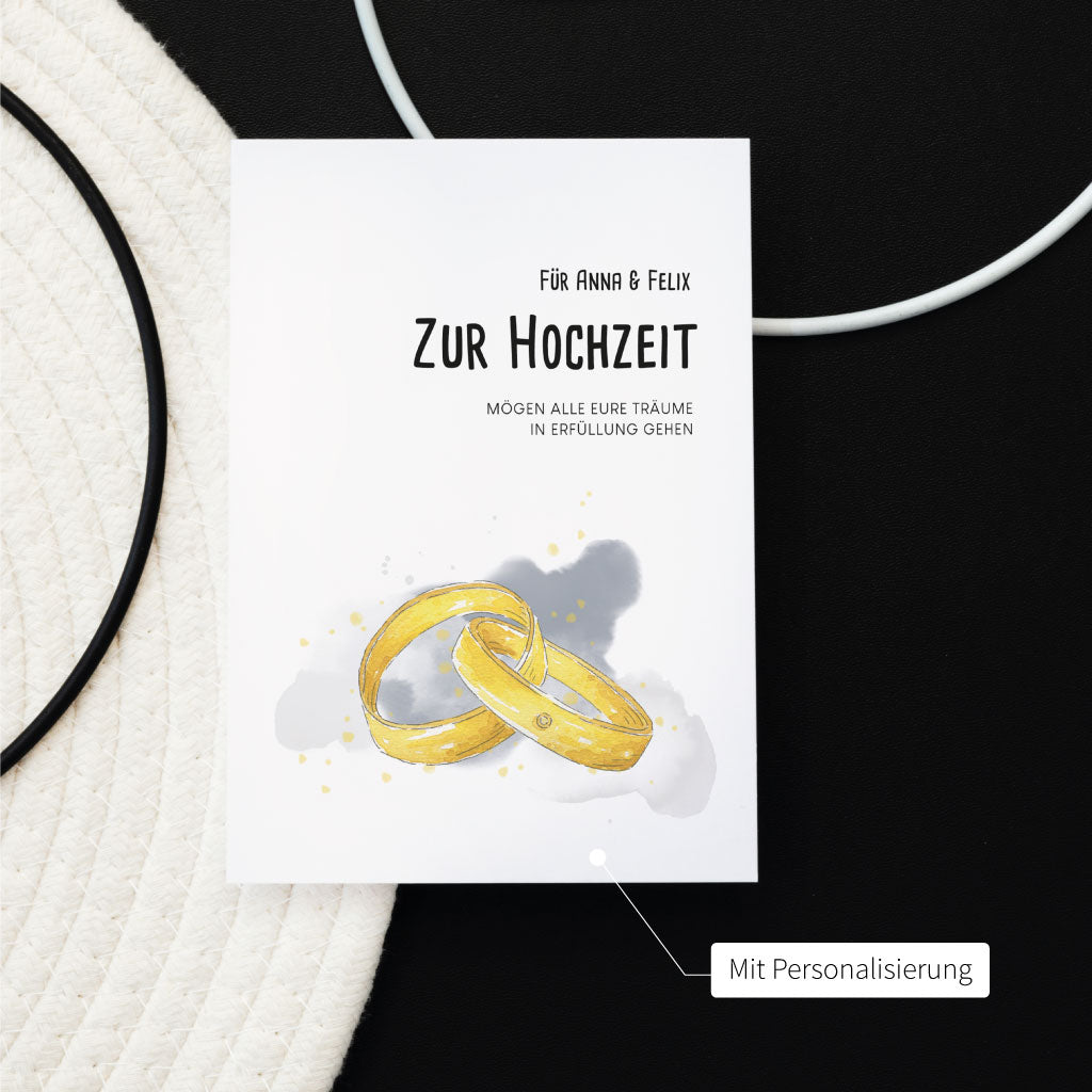 Klappkarte zur Hochzeit mit Personalisierung