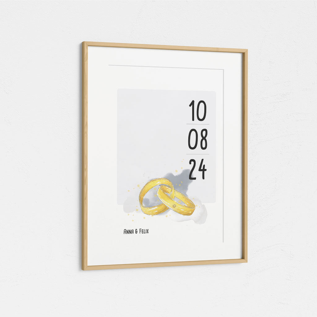 Aquarell mit ineinander verschlungenen Ringen