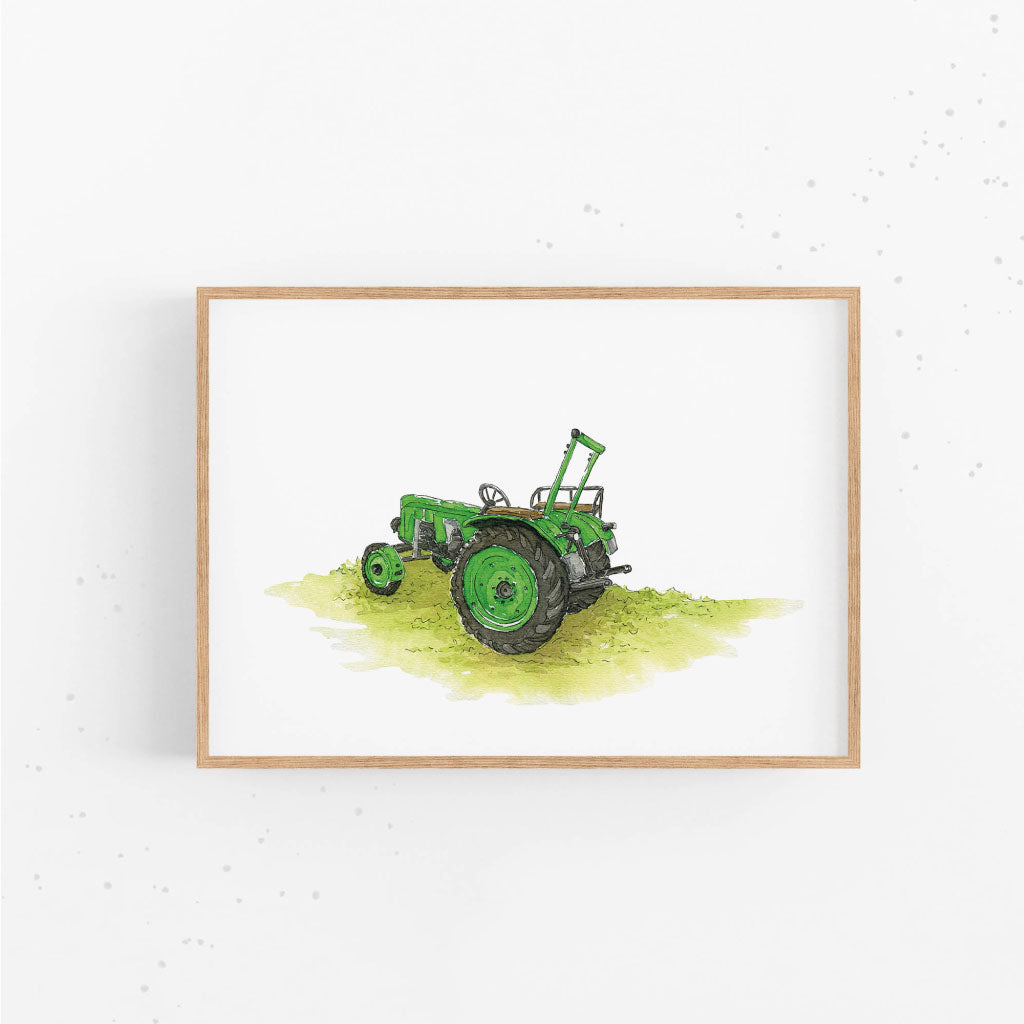 Handgezeichneter Vintage Traktor